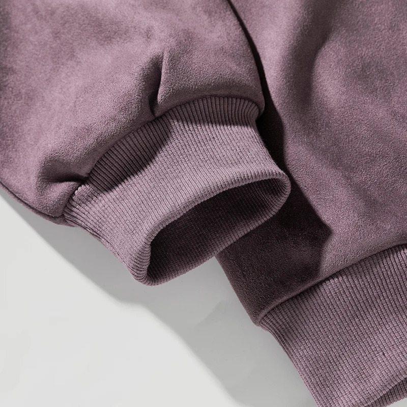 Sweatshirt Mens Fall Winter American Retro Trend Suede Texture Sweater Women Solid Color Fashion Casual Pullover Hoodie 241011