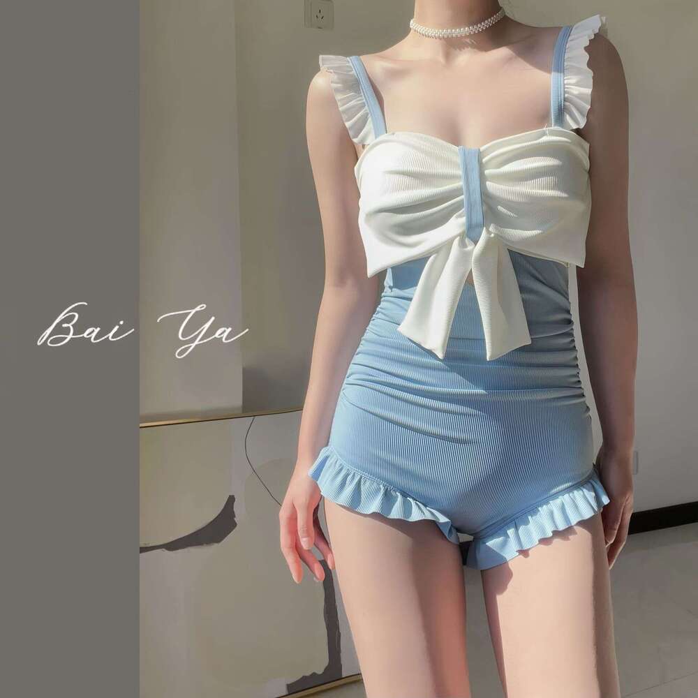 Internet Celebrity Women's One-Piece High-End Feeling New Ins Pure Desire Wind Sexy Slimming And Concealing Suspender Soaking Hot Spring Swimsuit