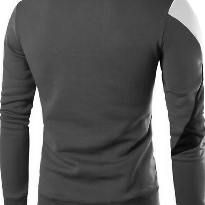 Spring Mens Casual Long-sleeved Wind Hit The Color Stitching Hedging Sweater 240919