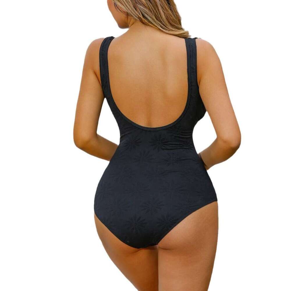2024 New Bikini Special Fabric Fashionable Flyedge Tight Cover Belly One-Piece Swimsuit