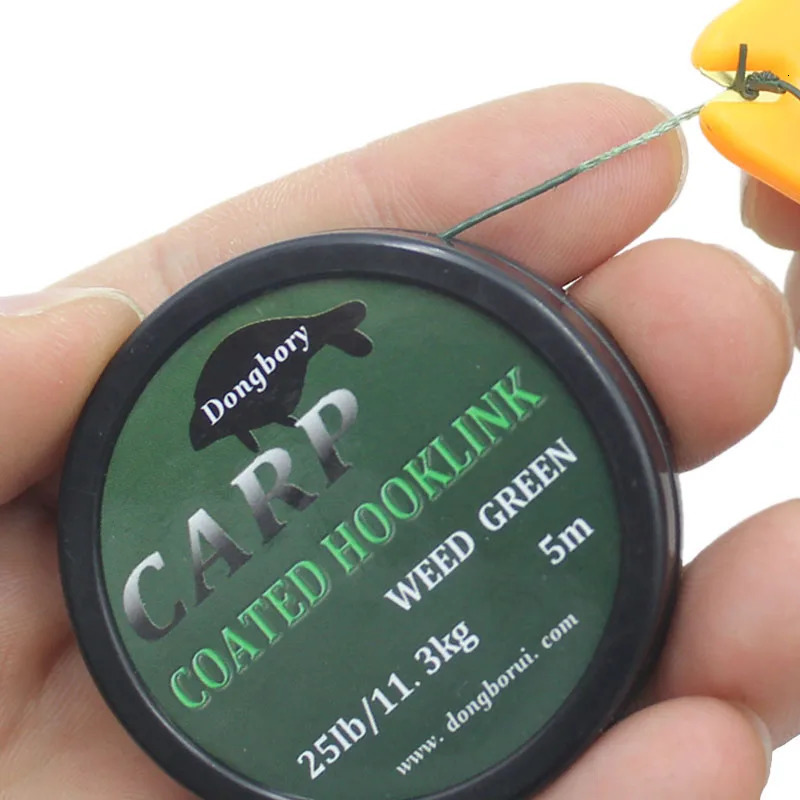5m Coated Hooklink Carp Fishing Line 8 Strand Braid Wire Hook Links for Chod Hair Rigs Tackle 241007