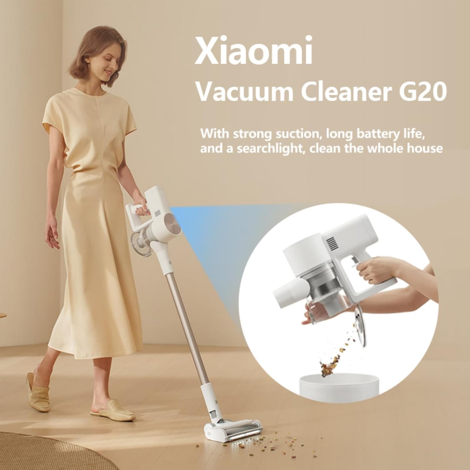 Global Version Xiaomi Vacuum Cleaner G20 150AW Suction LED Searchlight Long Battery Life Versatile Wireless Hand Held Vacuum Mop