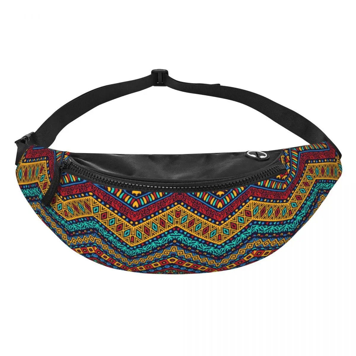 Fanny Pack for Men African Ankara Print Crossbody Waist Bag Travel Phone Money Bag with Colorful African Tribal Patterns 241008