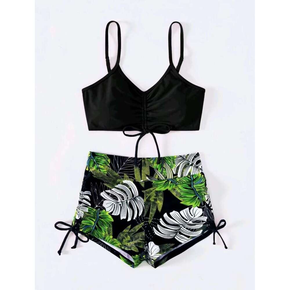 2024 New Sexy Solid Color Multi-Color High Waisted Bikini Women's Swimsuit
