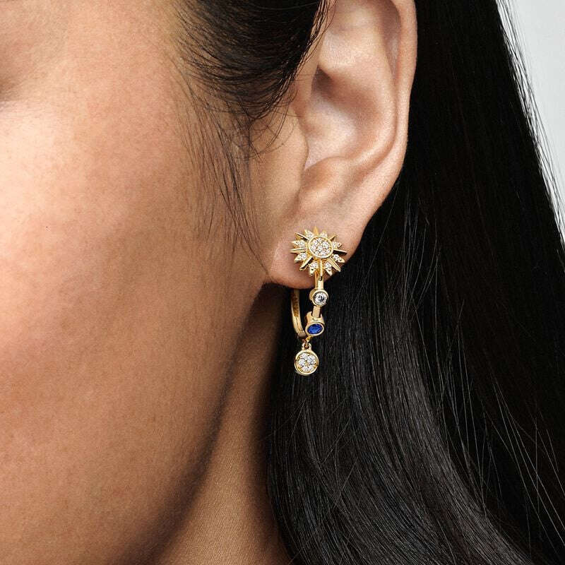 925 Sterling Silver Sun and Moon Earrings For Women Jewelry Gifts Infinity Heart Stud Earring wholesale Fashion Jewelry