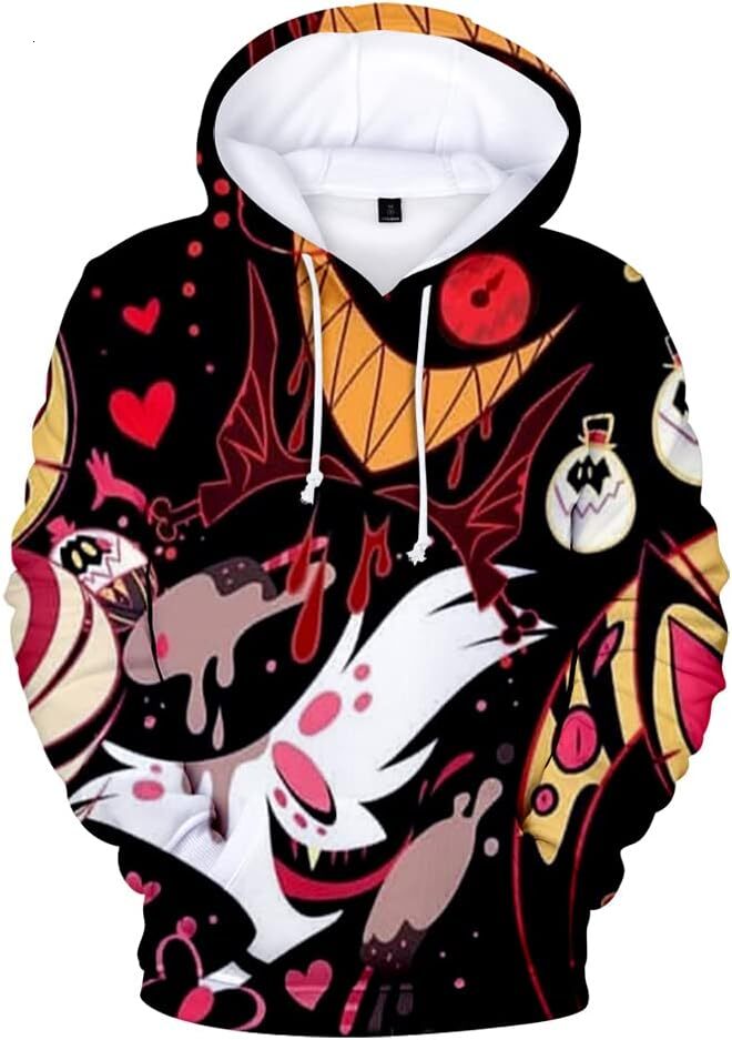 Hoodie for Mens Womens Hazbin Hotel Hoodies Women Men 3D Prints Hooded Sweatshirt Long Sleeve Casual Streetwear Pullover Clothes Graphic keep warm