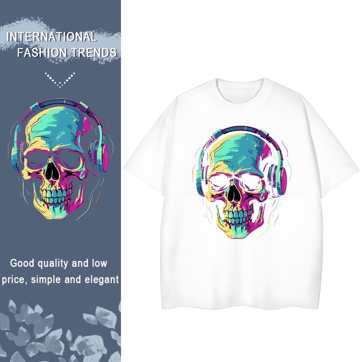 2024 Designer Woman T Shirts 230g 100% Cotton Breathable Short Sleeve Sports Street Wear skull Lady T shirt Brand Skull Clothings