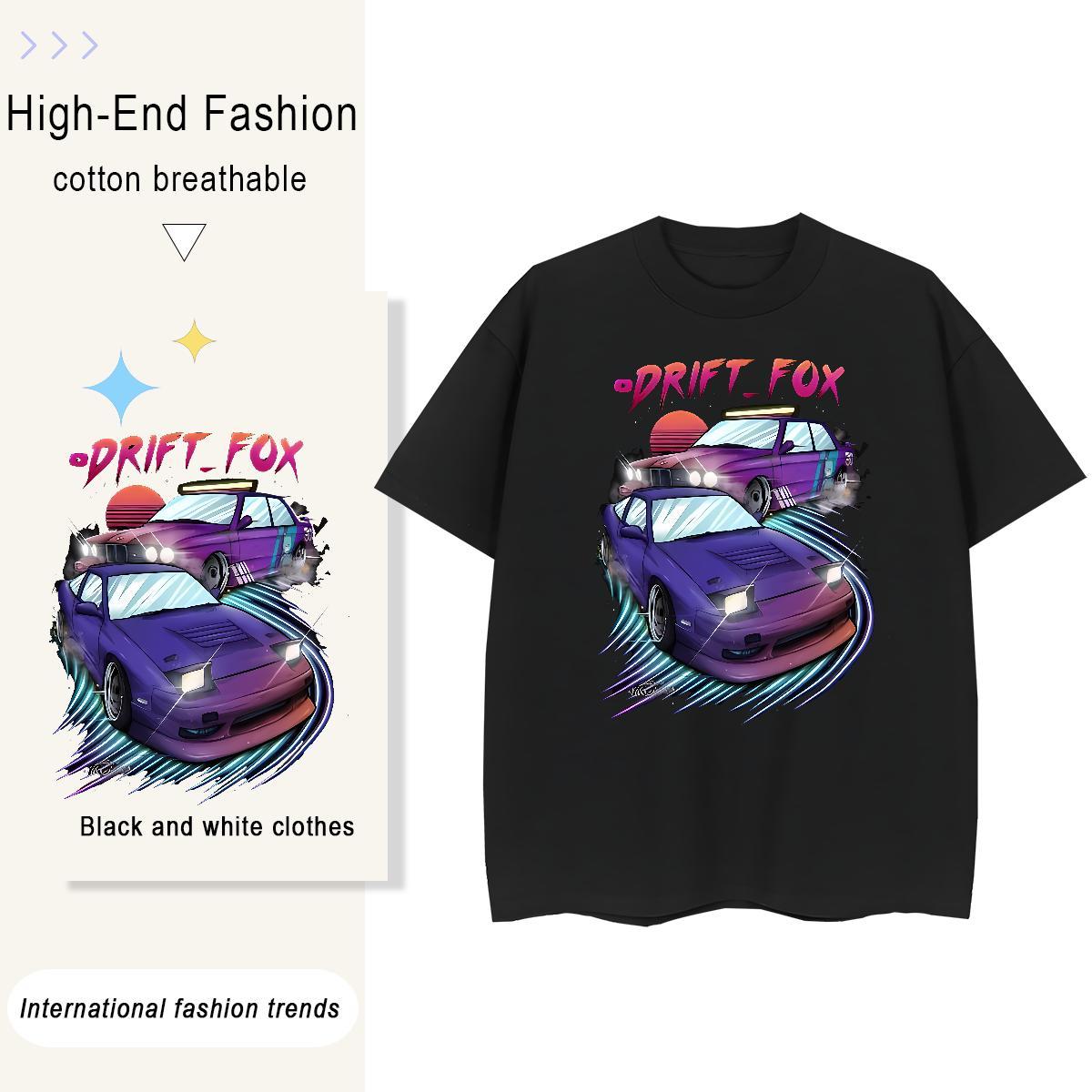 Fashion New Women T Shirts 100% Cotton 230g Crew Neck Breathable Street Casual car Woman Tshirt Lady Cartoon Floral Printing Tees Shirts