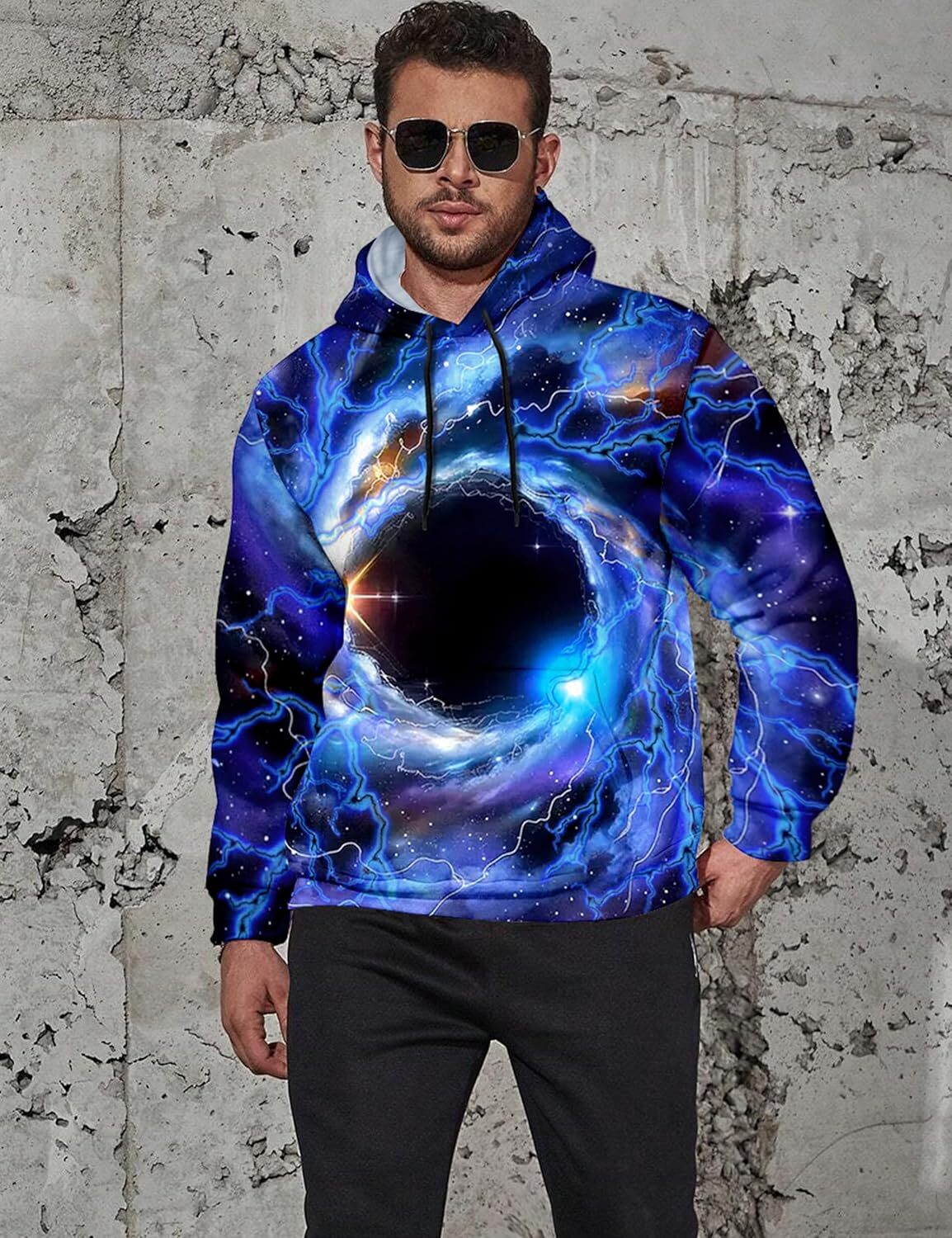 Hoodie for Mens Womens Mens Hoodie Long Sleeve 3D Galaxy Print Drawstring Casual Fashion Pullover Sweatshirt with Big Pocket Graphic keep warm