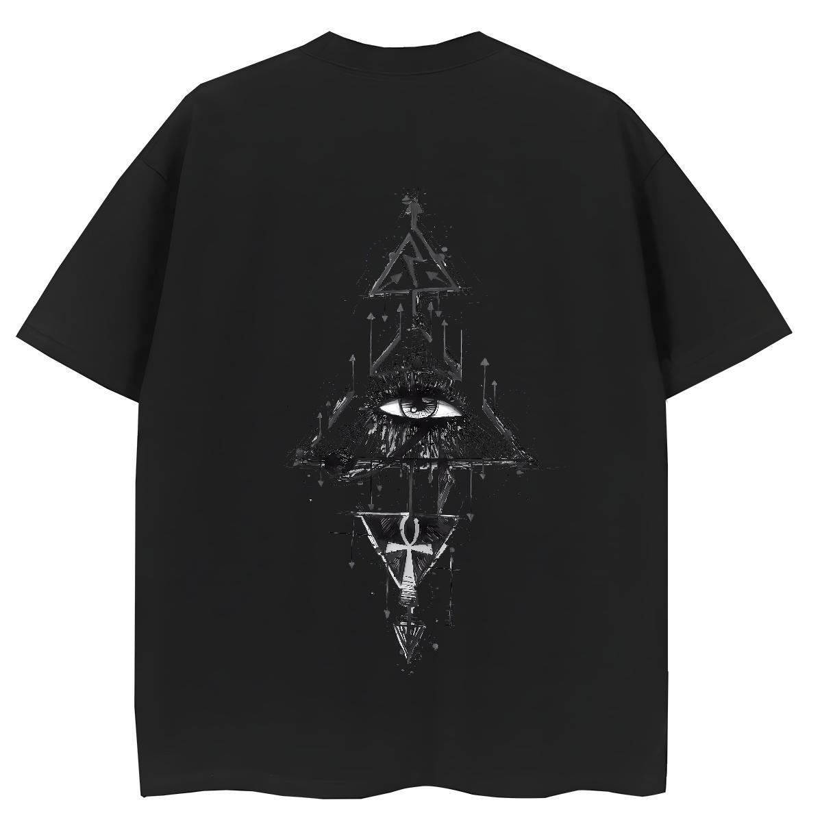 Fashion Casual Womens T Shirts 100% Cotton 230g Crew Neck Casual Daily Wear eye of the devil Woman Tshirt Comfortable Black White Top Shirts
