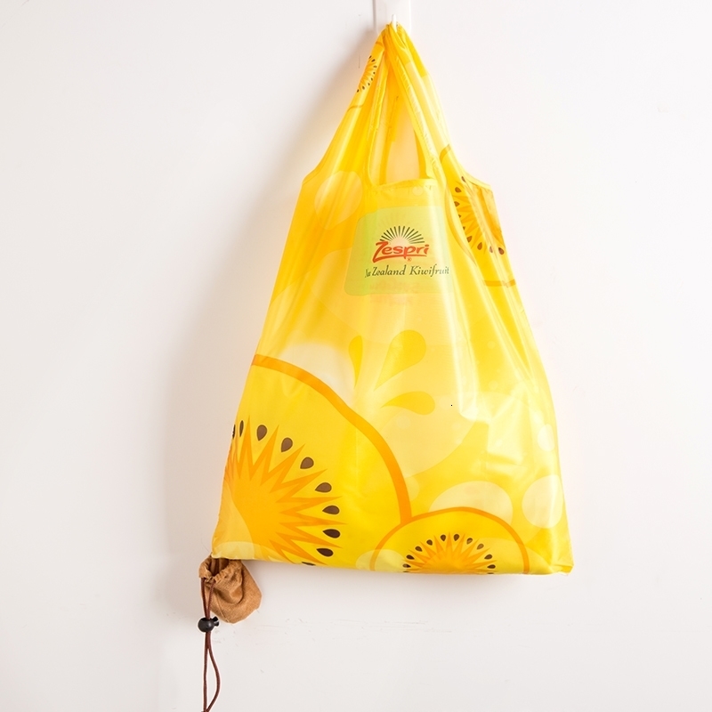 2PCS Kiwi suit s Reusable Shopping Bag Fruits ECO Grocery Polyester large foldable custom bags with 240925