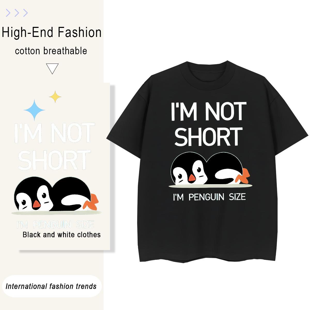 New Arrival T shirt 230g Pure Cotton Breathable Soft Street Casual penguin Womens Tshirts Designer Nice Oversized L-4XL Top Shirts