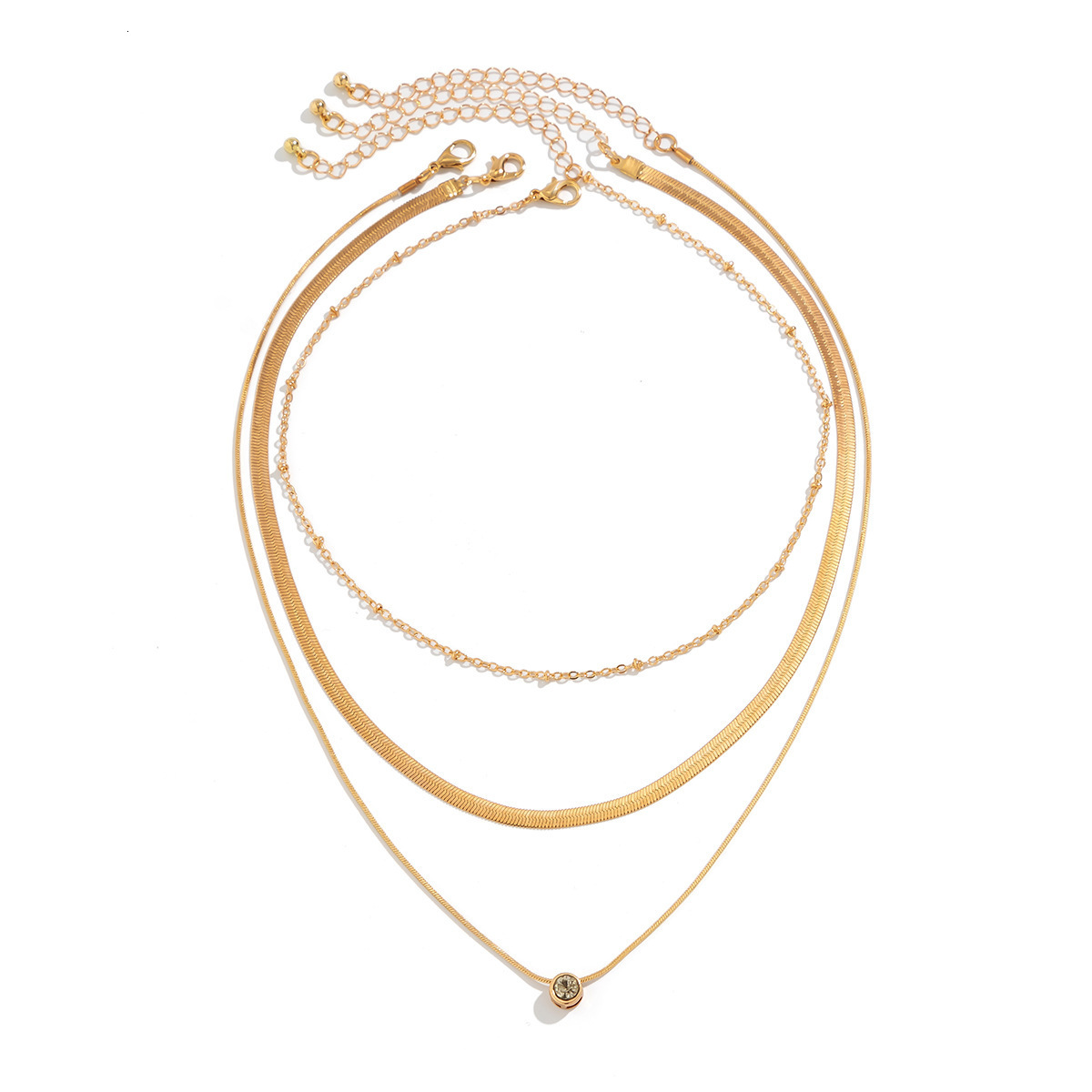 Jewelry minimalist crystal necklace, exaggerated layered butterfly Buddha's hand, multi-layer tassel necklace to