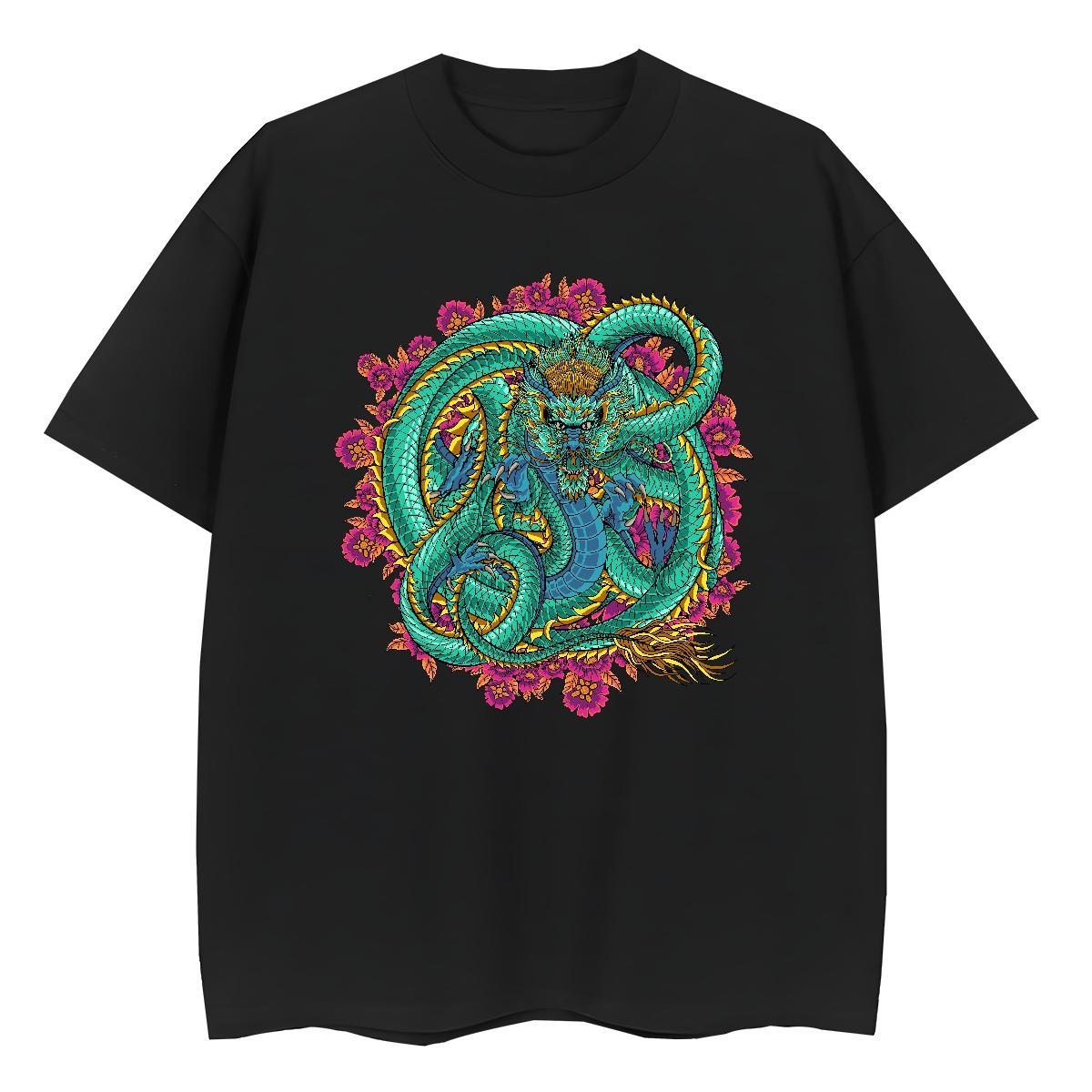 Casual New T-Shirts for Women 100% Cotton 230g Breathable Soft Outdoor dragon Woman Tshirt Free Shipping Custom Printed Tops Tees