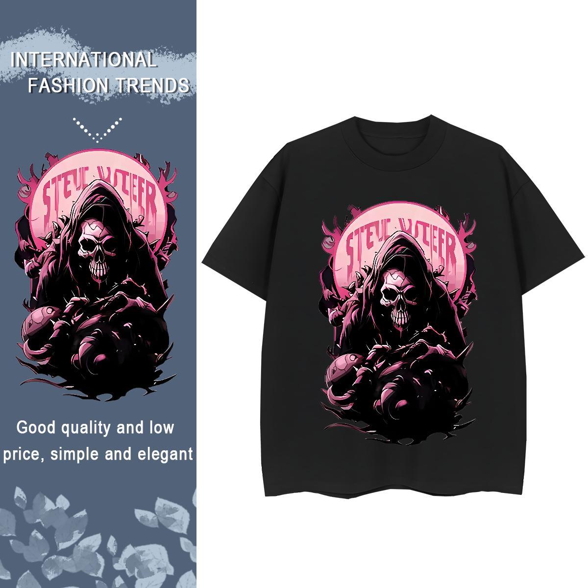 2024 DIY T Shirt For Woman 230g 100% Cotton Comfortable Casual Beach skull Woman Tshirt 5A Custom Printing Polos