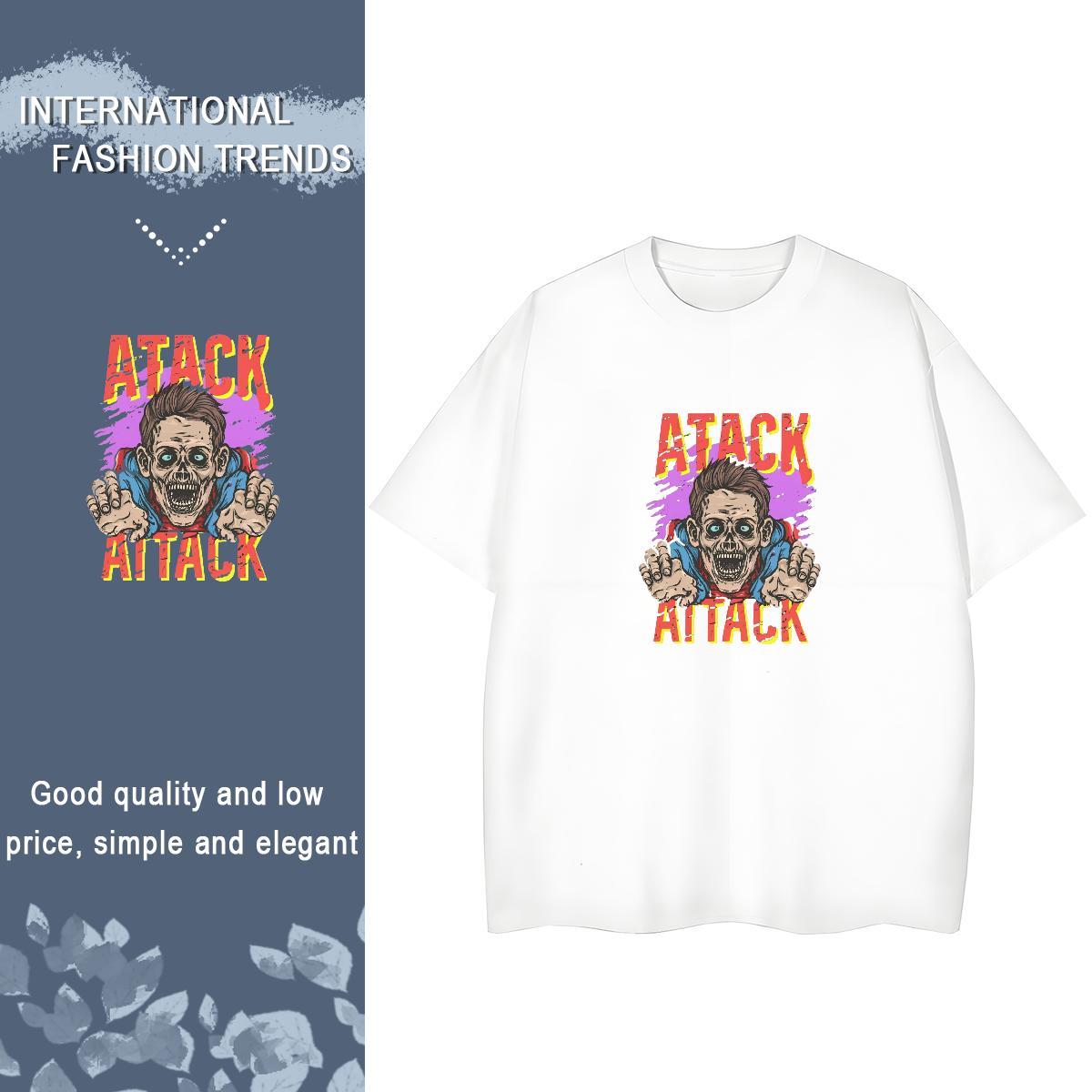 Custom Women T Shirts 100% Cotton 230g O Neck Short Sleeves Summer Casual skull Lady T shirt Brand Floral Print Clothes