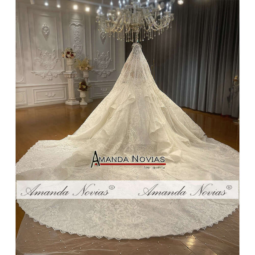 Amanda Novias Rhies Wedding Dress Off The Shoulder Sequins or-Length Princess Bride Vestido De Noiva Custom Made