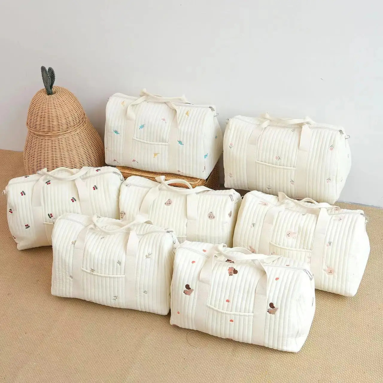 Mom Cotton Embryo Travel Bag Large Capacity Luggage Bag Lightweight Storage Diagonal Baby Bag 241008