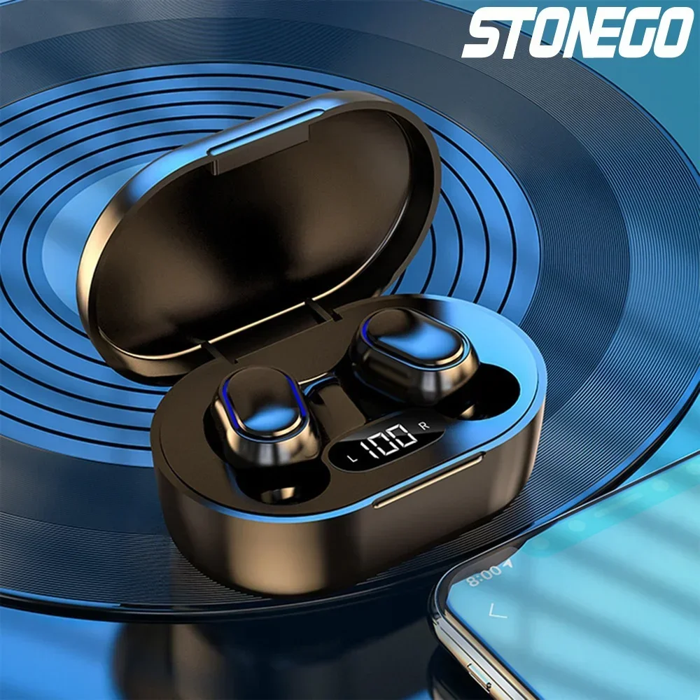 STONEGO 1PC Wireless Headphones, True Wireless Earbuds with Led Display Charging Case, HD HiFi Stereo, One-click Smart Control, Built-in Mic