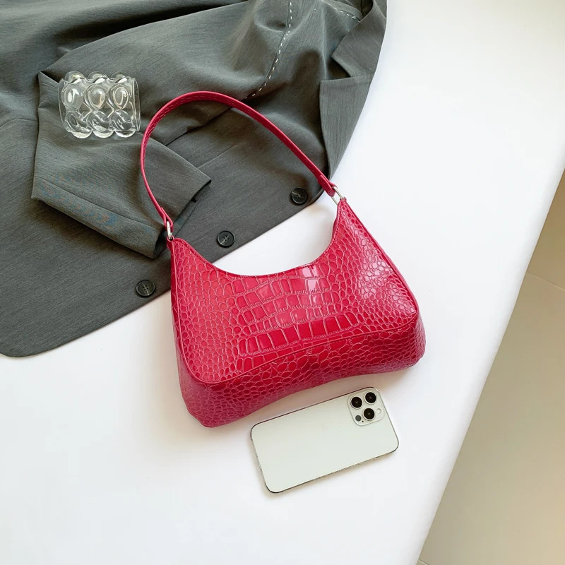 Alligator Underarm Bag for Women Party Evening Clutch Female Shoulder with Strap Purse Y2K Handbags on Sale 240925