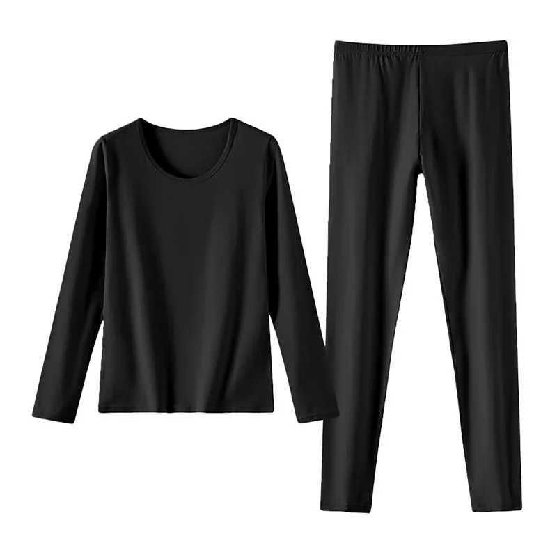 Women's Thermal Underwear New Autumn Winter Womens Thermal Underwear Set Long Johns Base Layer Flce Lined Soft Top Bottom 2 Pieces Set Thermal Se