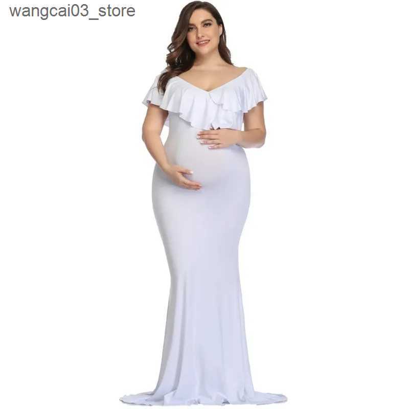 Maternity Dresses New Maternity Dresses Maternity Photography Props Plus Size Dress Elegant Fancy Cotton Pregnancy Photo Shoot Women Long Dress L24091
