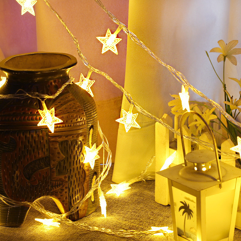 Factory new LED full star star lights flash lights string lights Christmas Day wedding decoration battery box colour lights wholesale
