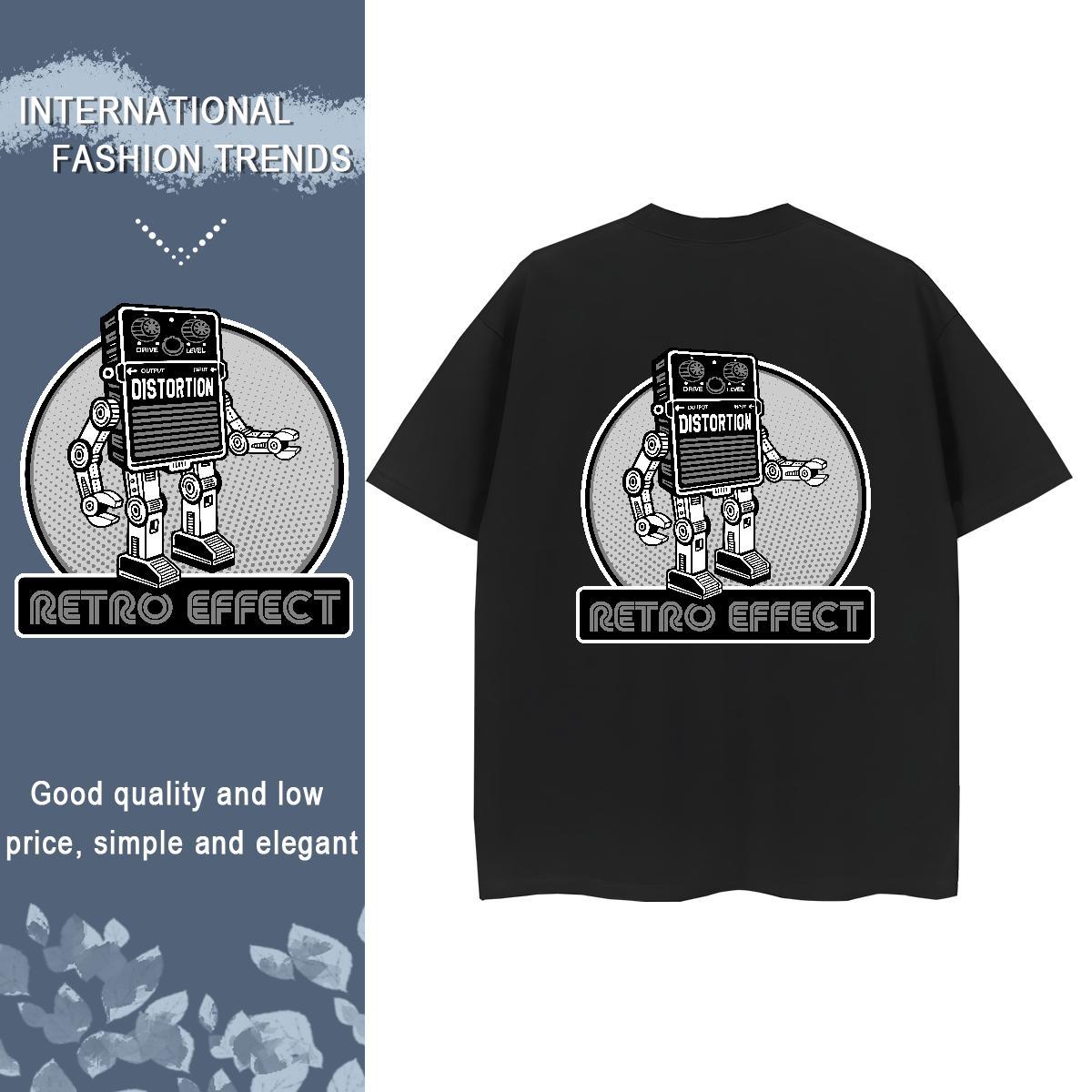 New Arrival Woman T Shirts 230g Pure Cotton O-Neck Short Sleeve Street Wear robot Women Tees Unisex Anime Tshirts