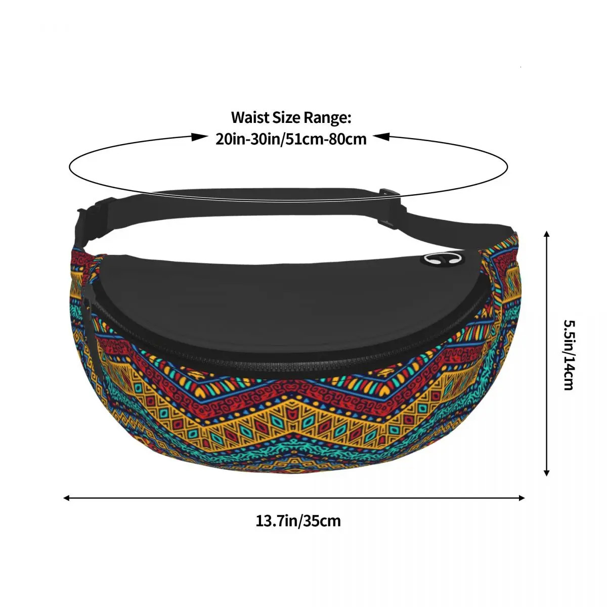 Fanny Pack for Men African Ankara Print Crossbody Waist Bag Travel Phone Money Bag with Colorful African Tribal Patterns 241008