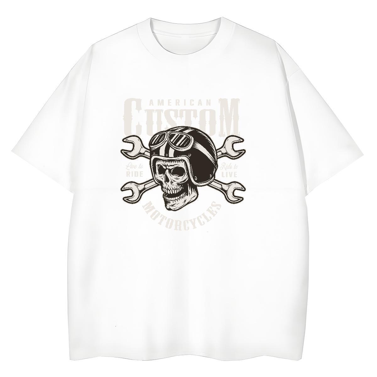 Fashion New T-Shirts for Women 230g Pure Cotton Crew Neck Casual Daily Wear skull Womens Tshirts High quality DIY Anime Printed Clothings