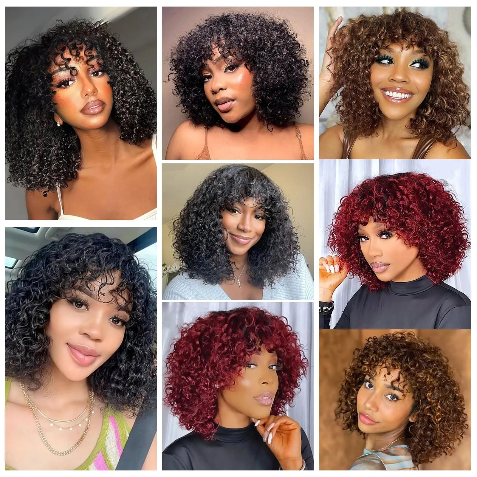 12-14inch Foreign trade European and American wig women 13*4 lace front wig Simulation human hair wine red short curly hair African synthetic wig