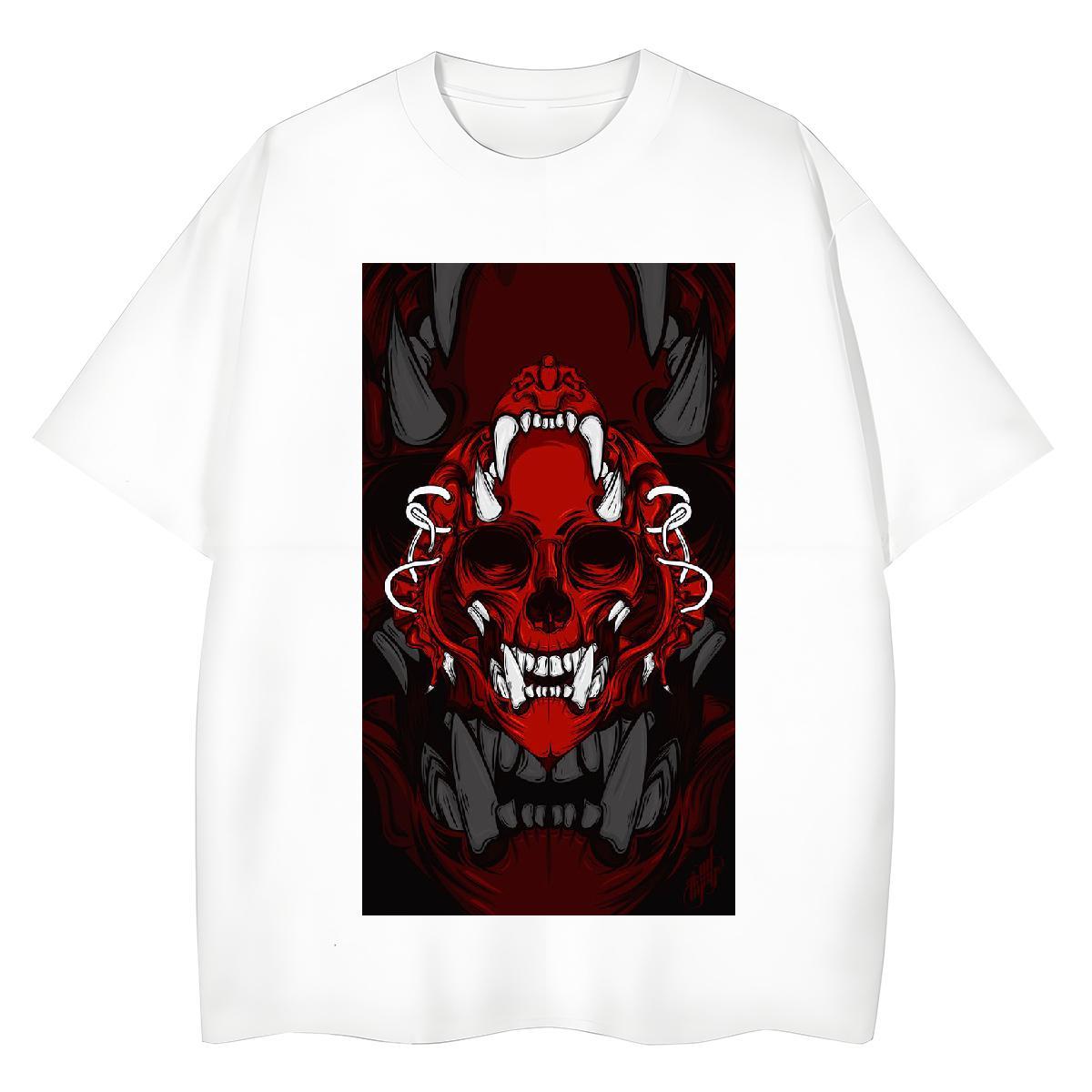Factory Direct T shirt 100% Cotton 230g Breathable Crew Neck Sports Street Wear skull Tshirt for Man Woman 5A Cartoon Print Tops Shirt