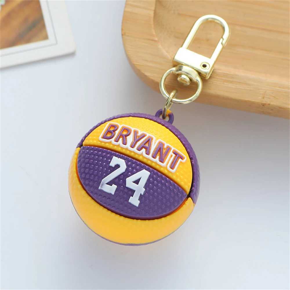 Keychains Lanyards Basketball Star Name Pendant Keychain Match Ball Soul Keyring Package Sports Fan Keyring Mens Accessories Good Luck J241010