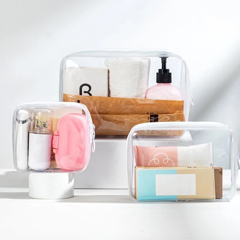 1/3 piece transparent storage bag womens makeup and cosmetics box organizer travel waterproof washing bag holder large capacity PVC bag 241008