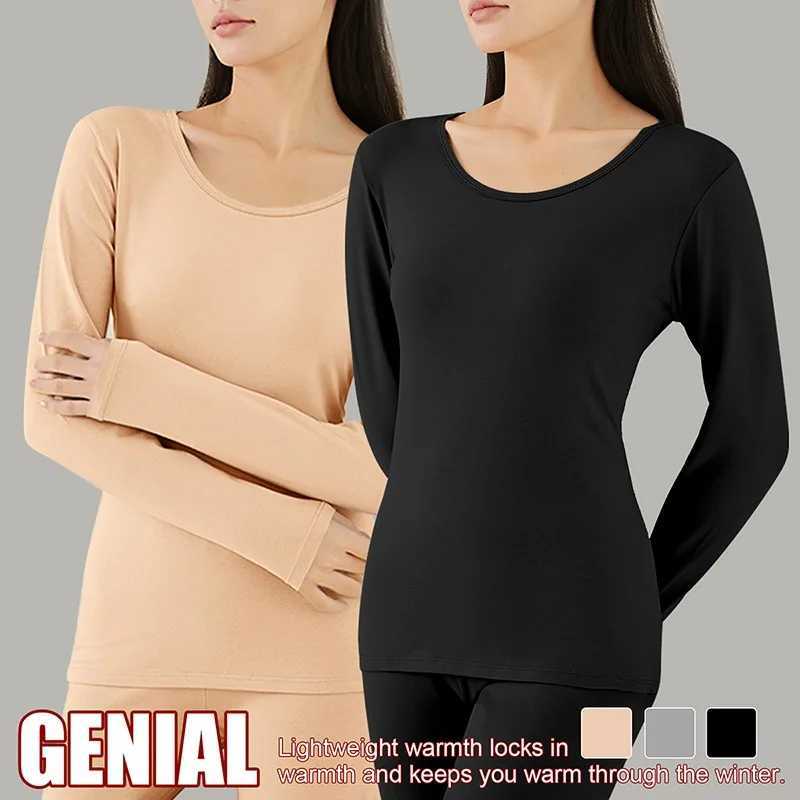 Women's Thermal Underwear New Autumn Winter Womens Thermal Underwear Set Long Johns Base Layer Flce Lined Soft Top Bottom 2 Pieces Set Thermal Se