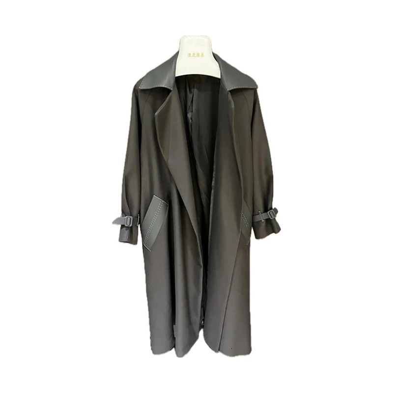 TRENDY loosefit wool blend atutumn and winter fashion beautiful overcoat cashmere coat with belt xlong woollen 240930