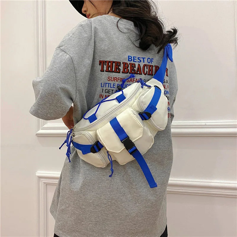 Techwear Street Hip Hop Luggage Mens Outdoor Leisure Sports Cross body Bag Multi pocket Functional Motorcycle Fan Bag 241008