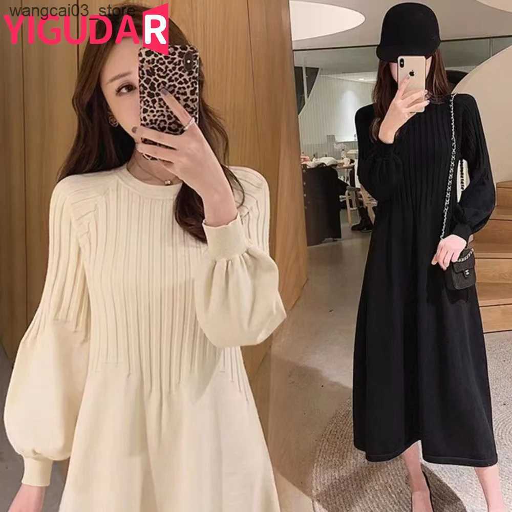 Maternity Dresses Autumn Winter Korean Fashion Maternity Dress Elegant vestidos A Line Slim Clothes for Pregnant Women Pregnancy photoshoot dress L240