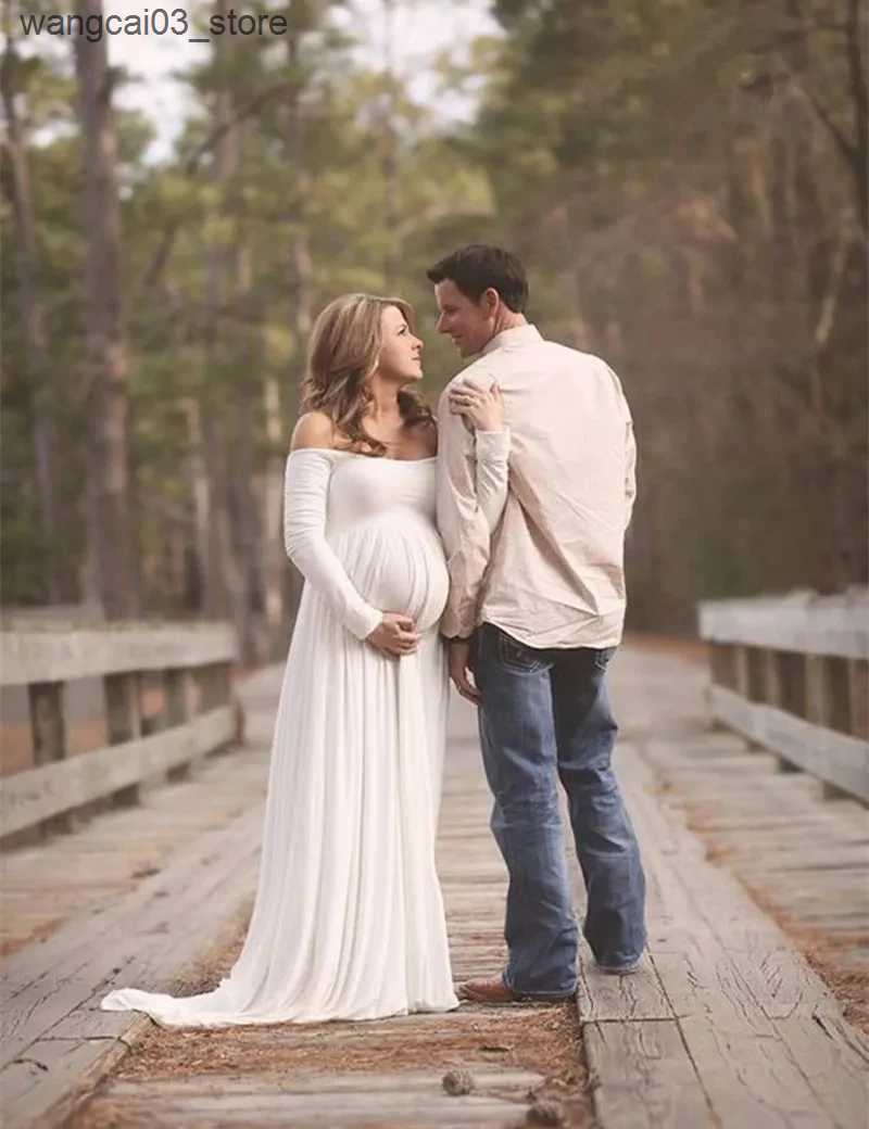 Maternity Dresses 2024 Fashion Maternity Photography Props Maternity Dresses Pregnant Clothes Chiffon Dress Photography Maternity Dress L240910