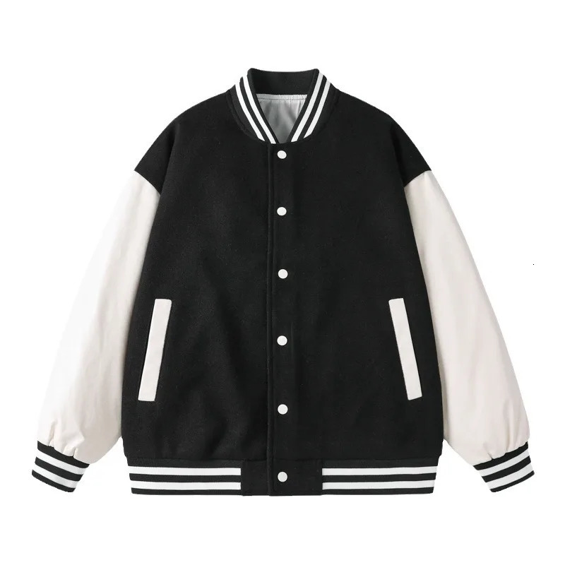 Bomber jacket mens loose hiphop casual patch work unisex embroidered street college baseball 241010
