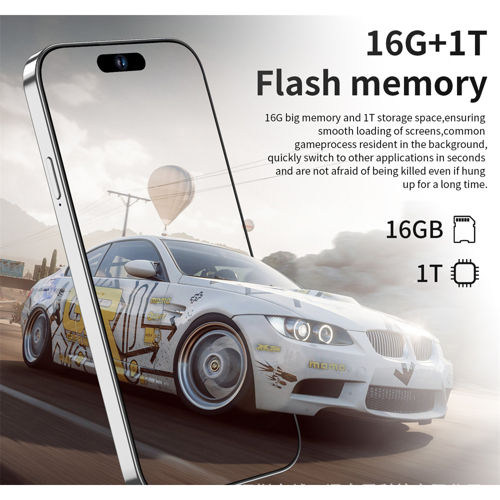 14 Pro Max Mobile 7.3-inch HD Screen Android 14 Phone Qualcomm 888 CPU,16GB+1TB Cell Phone,50MP+108MP Camera Pixels 7800mAh Battery 5G Dual SIM Card C