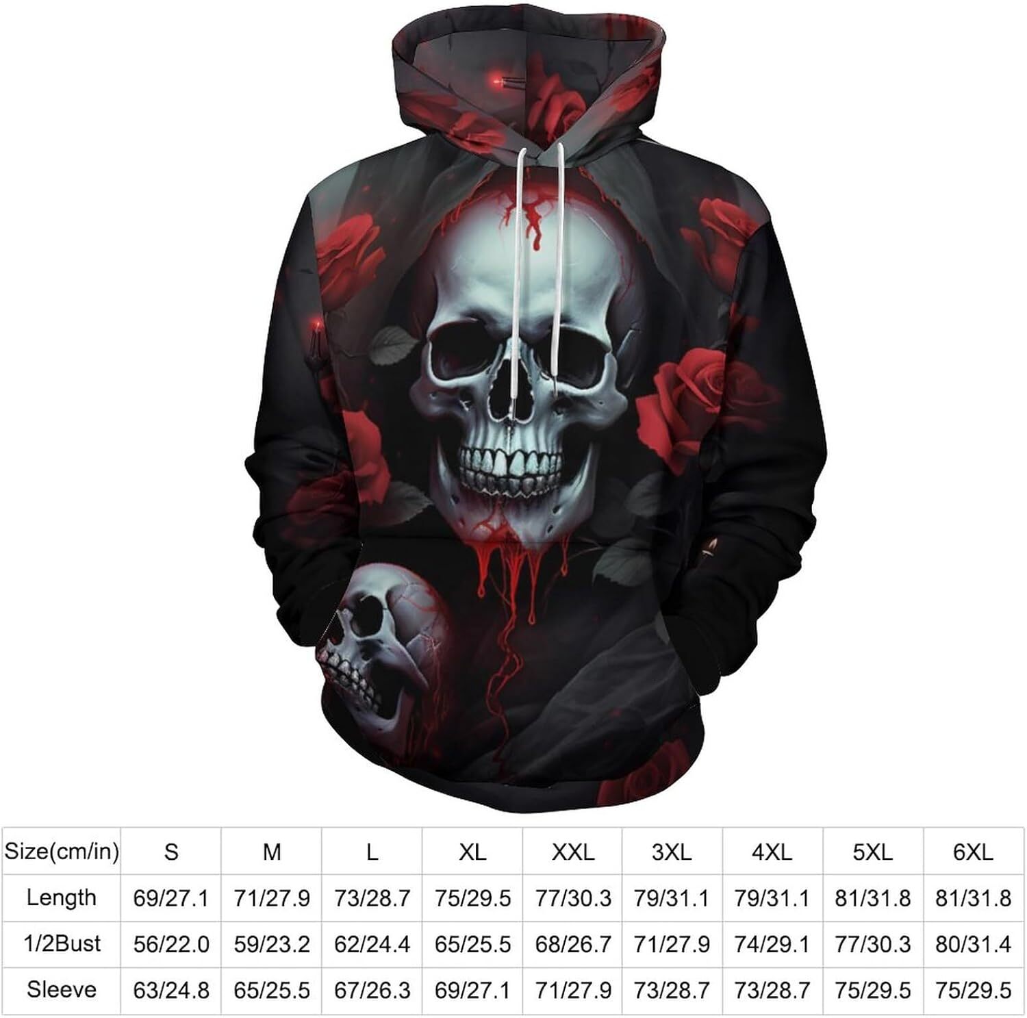 Hoodie for Mens Womens Skull Pullover Hoodie for Men Long Sleeve Crweneck 3D Printed Casual Pullover Hoodie for Men Trendy Gym Men Hoodies Graphic