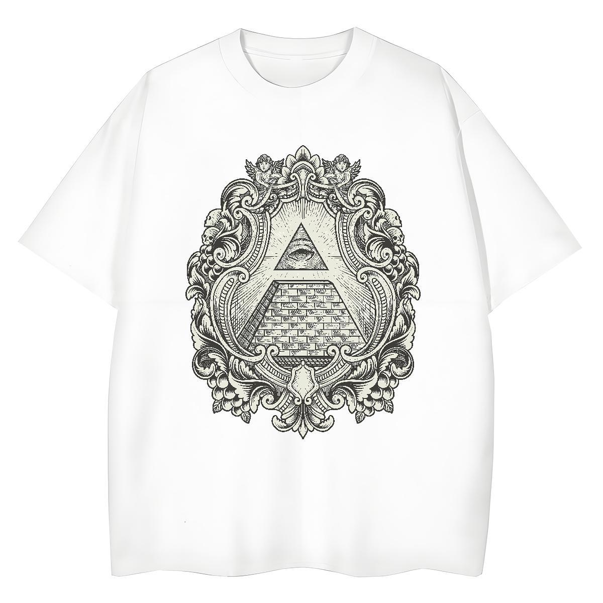 New Arrival T Shirt For Woman 230g 100% Cotton O-Neck Short Sleeve Street Wear eye of the devil Unisex Tshirts Loose Custom Print Oversized Tops Tees
