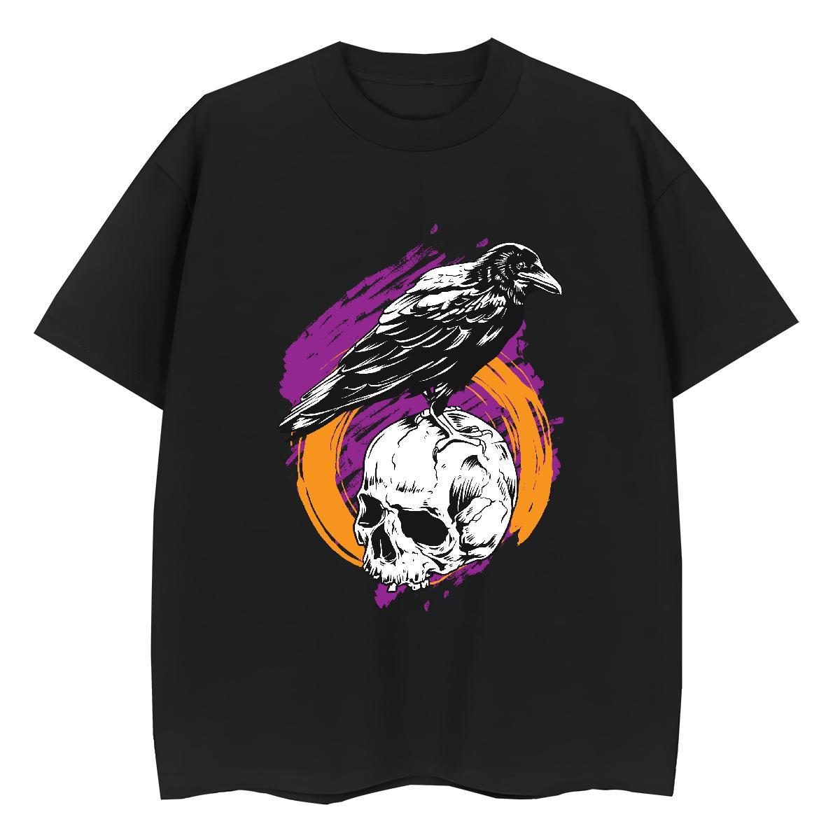Factory Direct T-Shirts 230g Pure Cotton Breathable Soft Sports Street Wear skull Couples T Shirts Free Shipping Customized Print Clothes Shirt