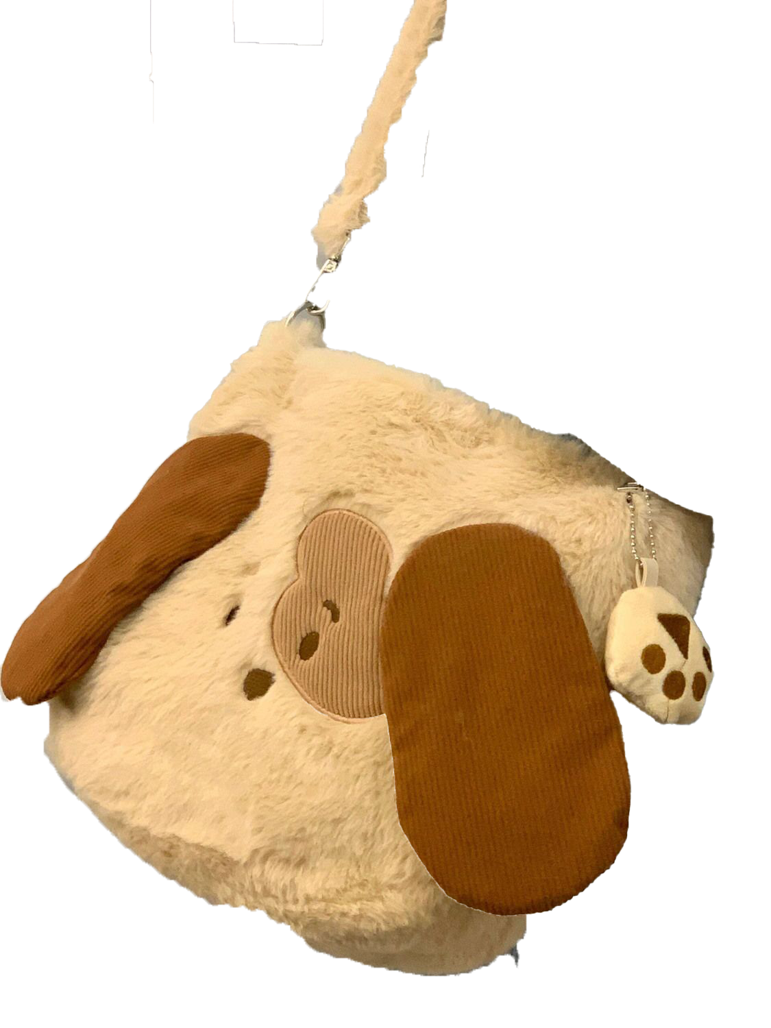 Cute puppy embroidered handbag Autumn/Winter plush large capacity female student shoulder bag Underarm commuter bag