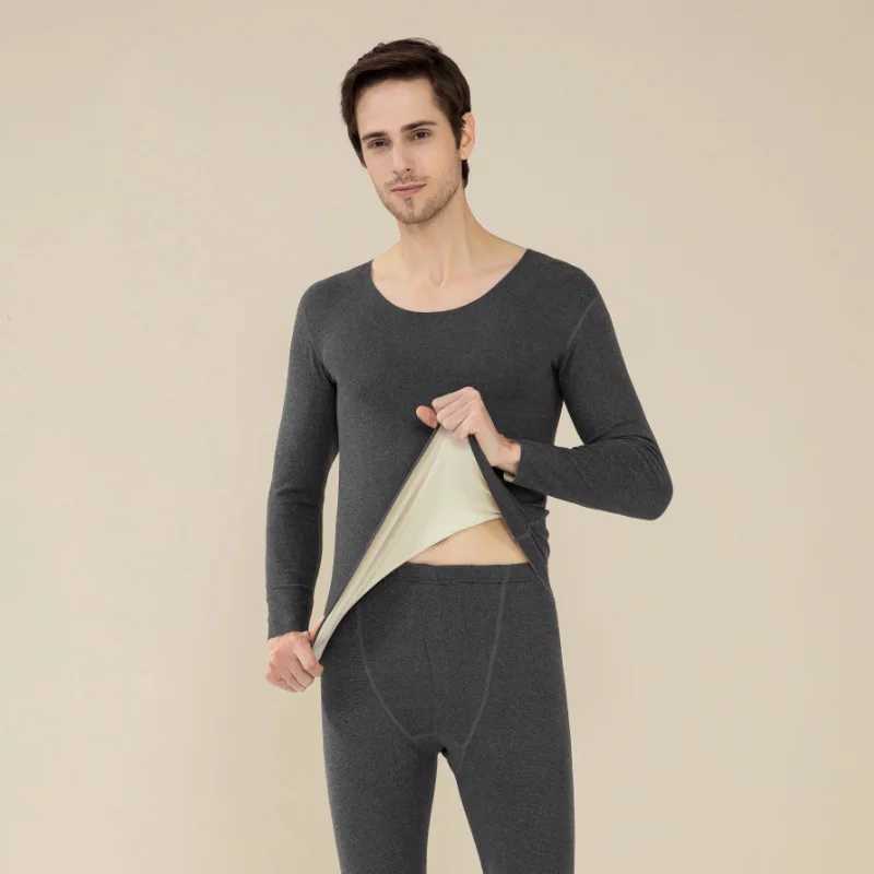 Women's Thermal Underwear Anti-cold and Anti-static Daily New Mens Long Johns Suit AB Face Ground Wool Base Shirt Couple Seamless Thermal Underwe