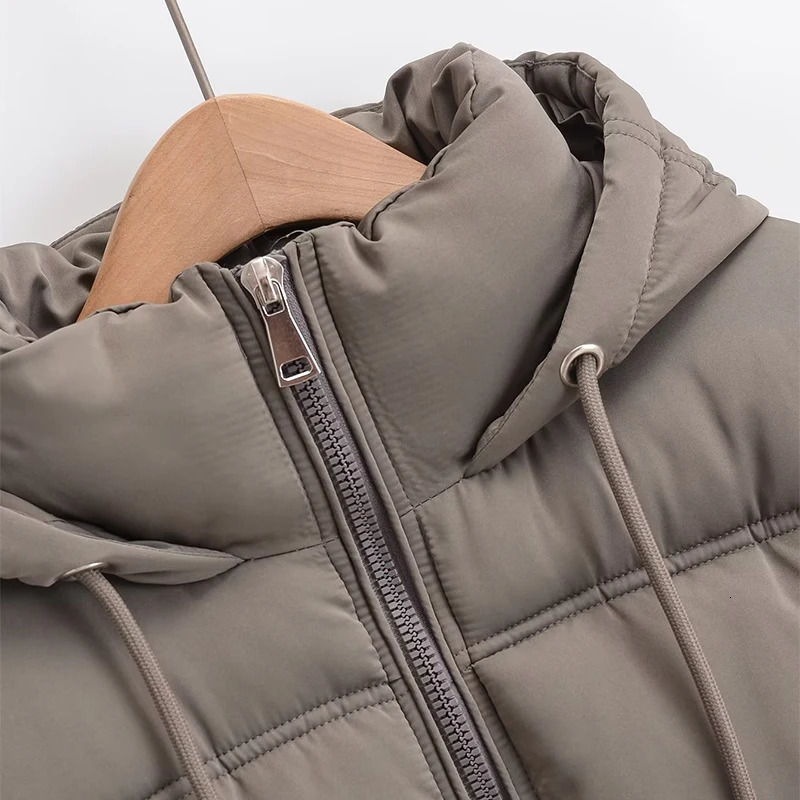Women Winter Coat Vintage Loose Hooded Cotton Padded Jackets Fashion Warm Thick Parkas Female Outerwear Casual Womens Clothing 240930