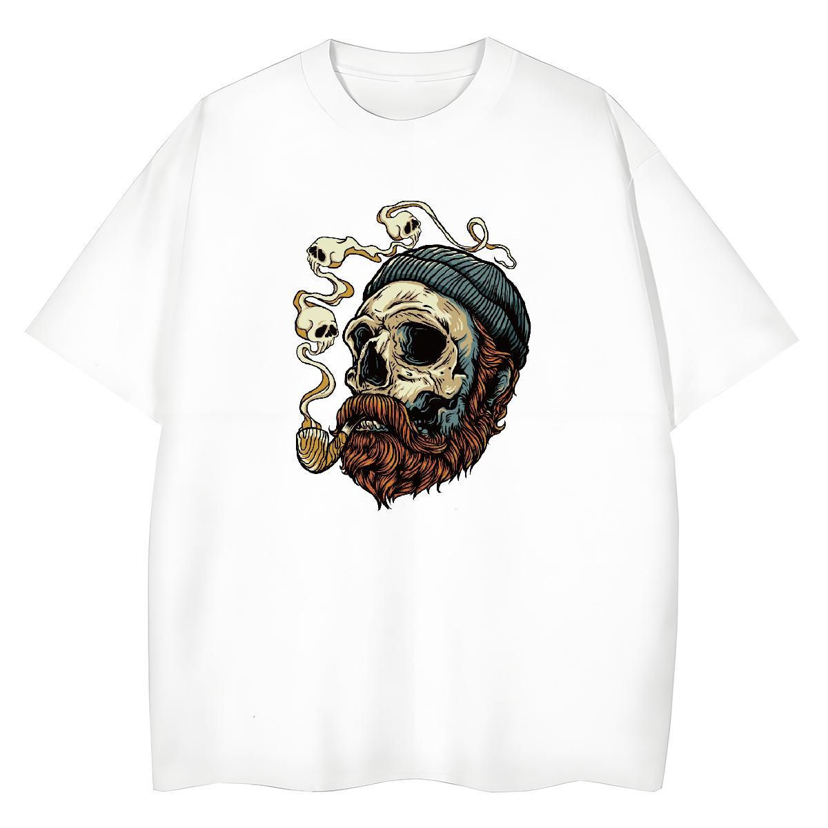 2024 Casual Womens T Shirts 230g Pure Cotton Breathable Short Sleeve Casual Sport skull Lady T shirt Nice Cartoon Anime Tops Shirt