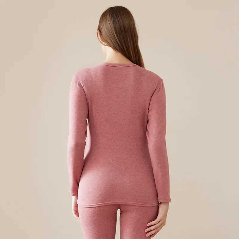 Women's Thermal Underwear Autumn/Winter Womens Underwear Hot 2-piece Set Bra Warm Flce Silk Jacket Pants Suitable for Cold Weather Scenarios Y241