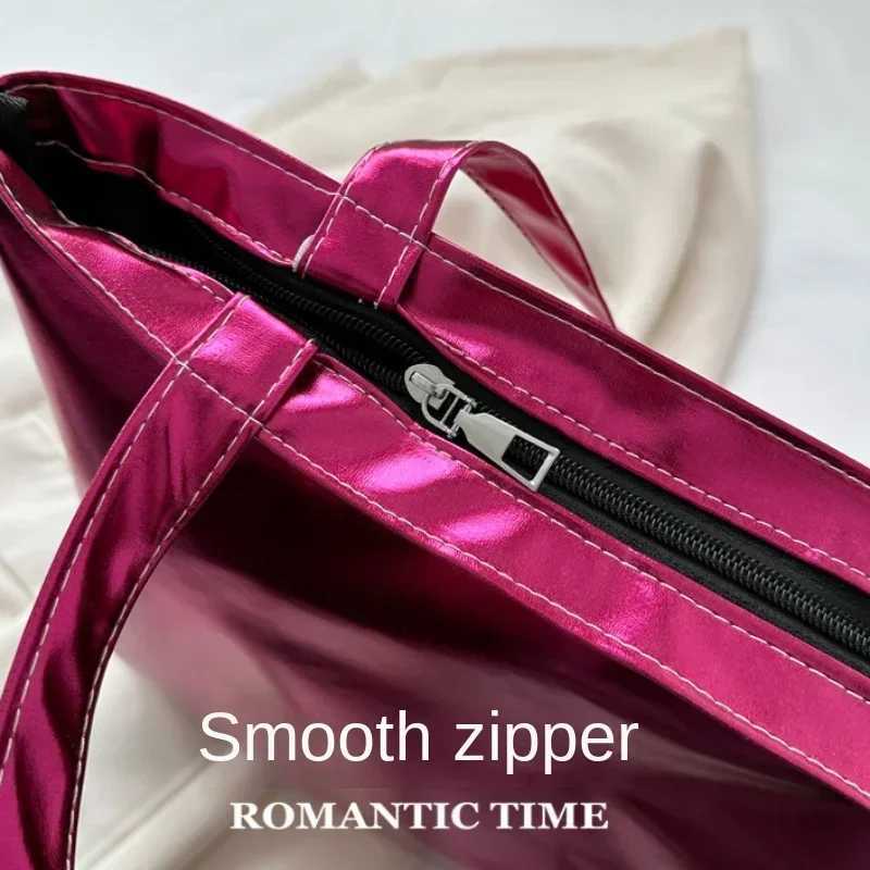 Laser bag candy colored large bag womens handbag large capacity large capacity shiny womens bag girls shoulder bag Y241011
